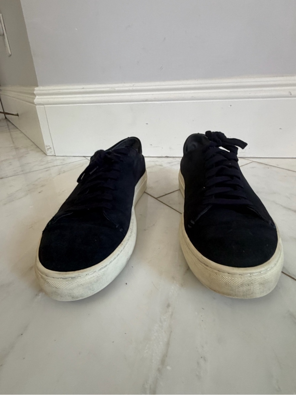 Sid Mashburn Men’s 11 Navy Blue Suede Leather flat sneakers - Picture 2 of 10